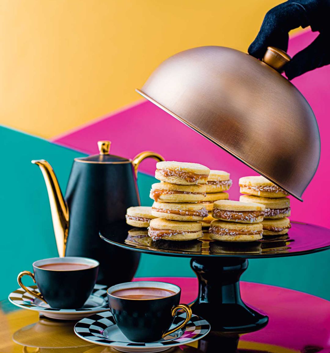 Coconut-caramel alfajores