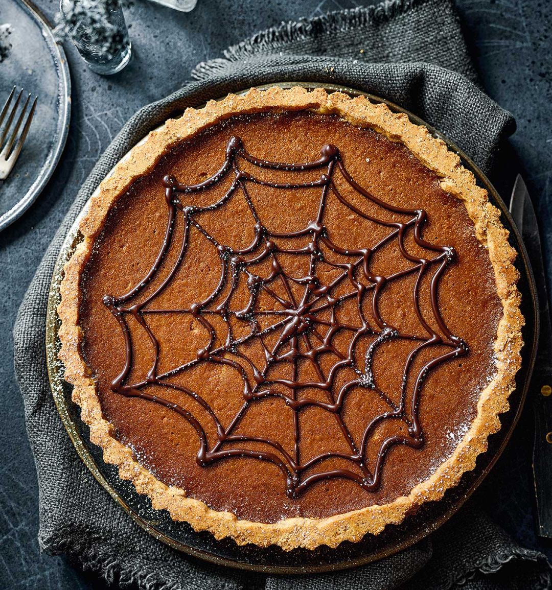 Pumpkin pie with pecan pastry