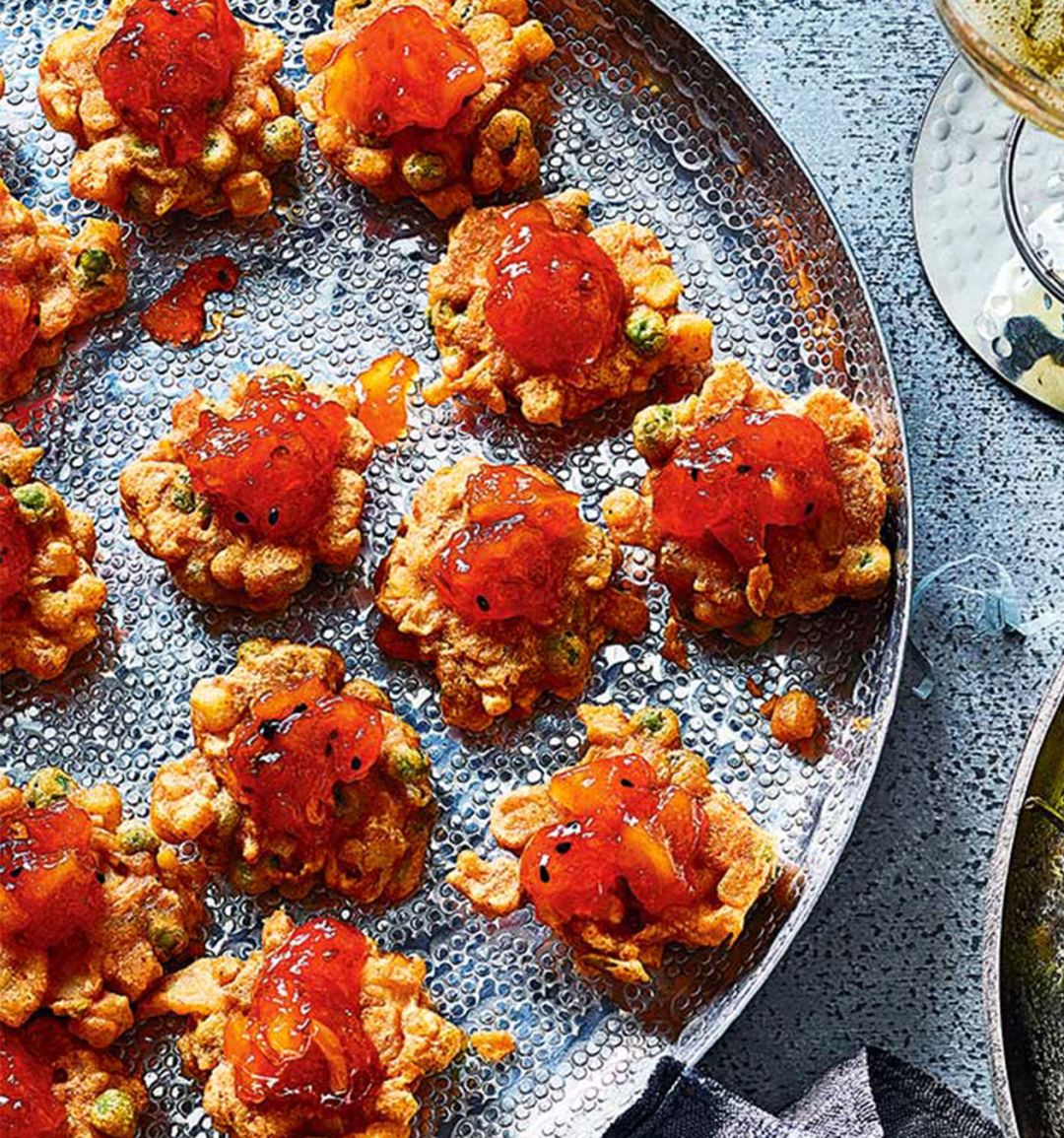 Pea and potato pakoras