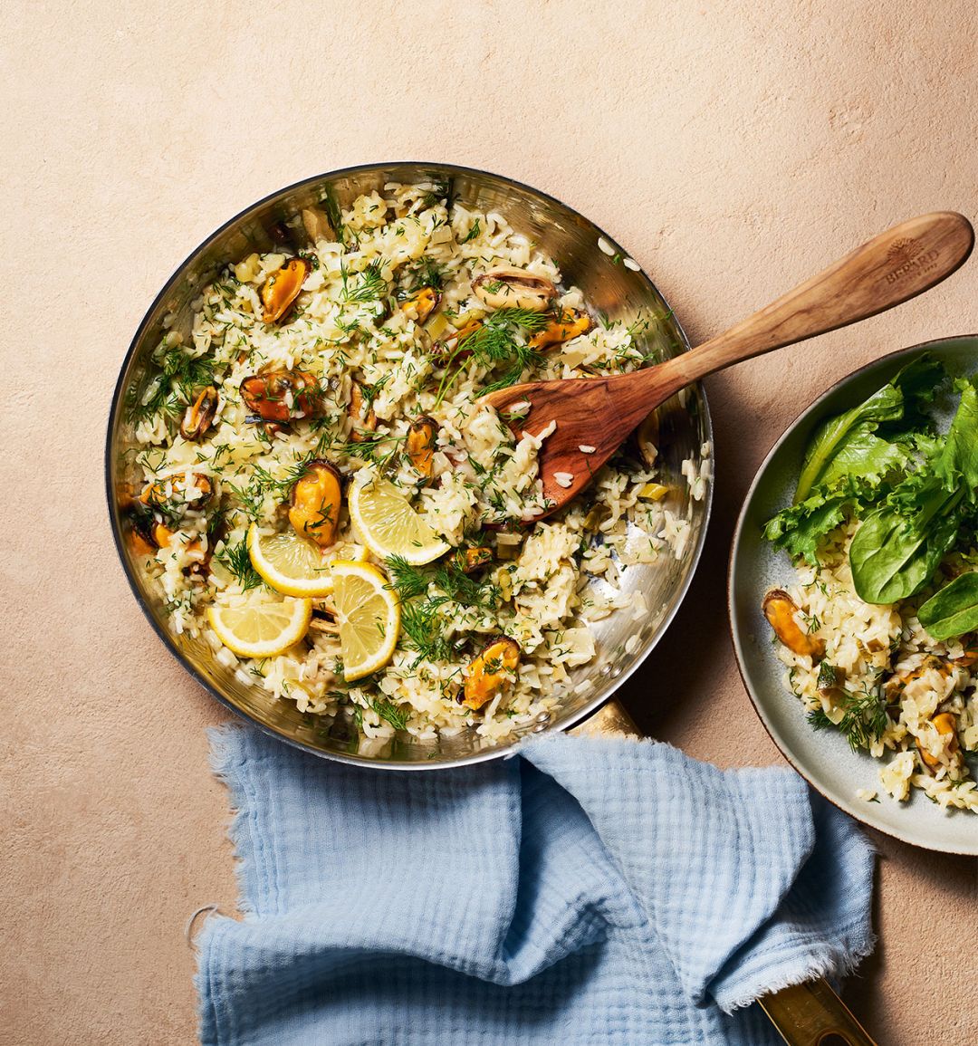 Greek-style rice and mussels
