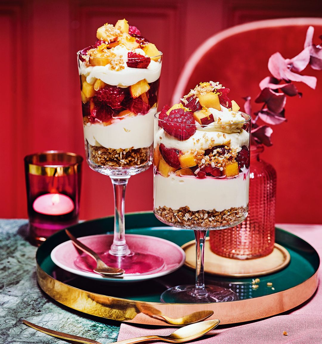 White chocolate and coconut cheesecake pots