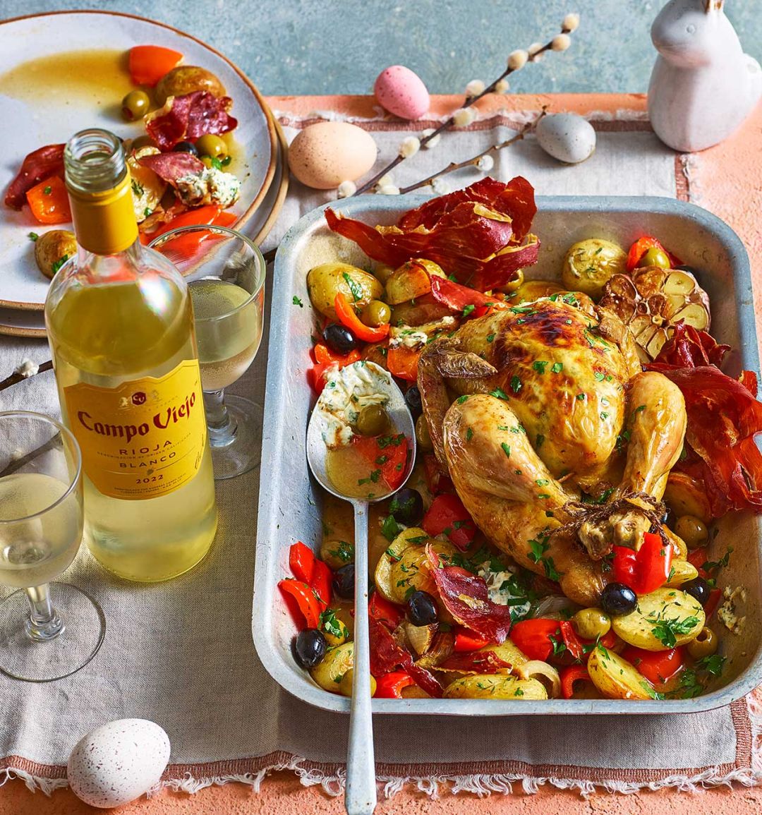 Sponsored: Herby roast chicken with crispy serrano ham
