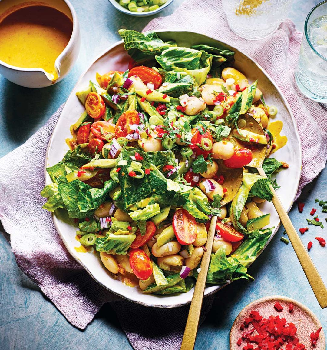 Satay butter bean salad