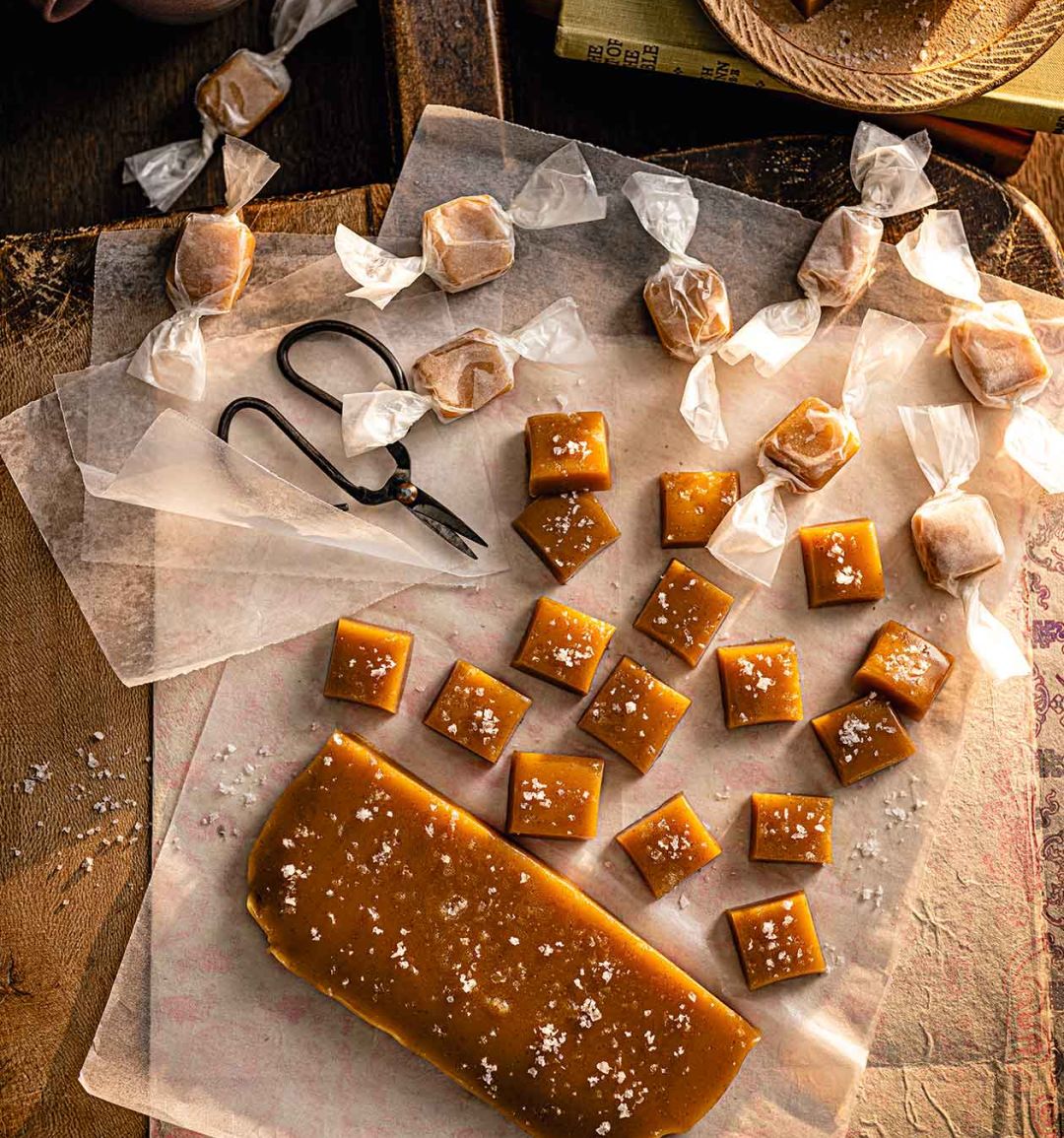 Spiced cider caramels