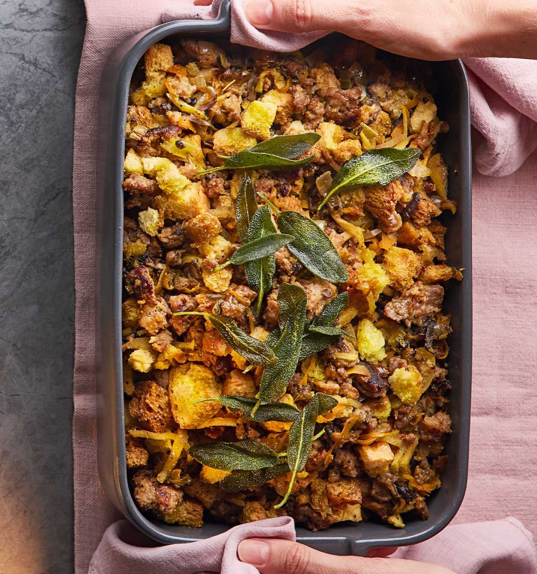 Brioche sausage stuffing