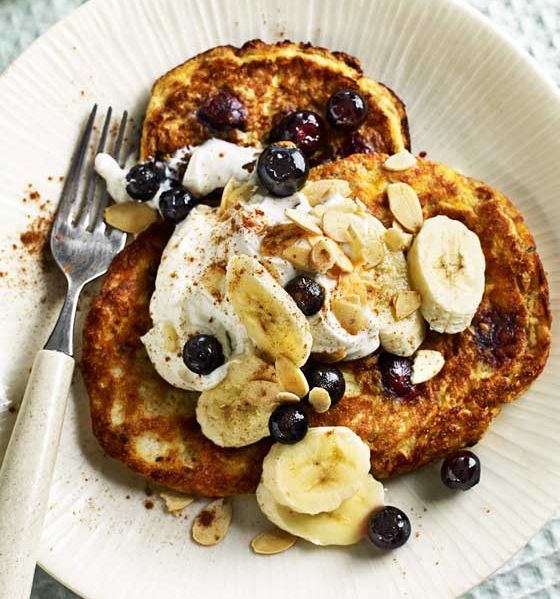 Gluten-free almond and blueberry pancakes 