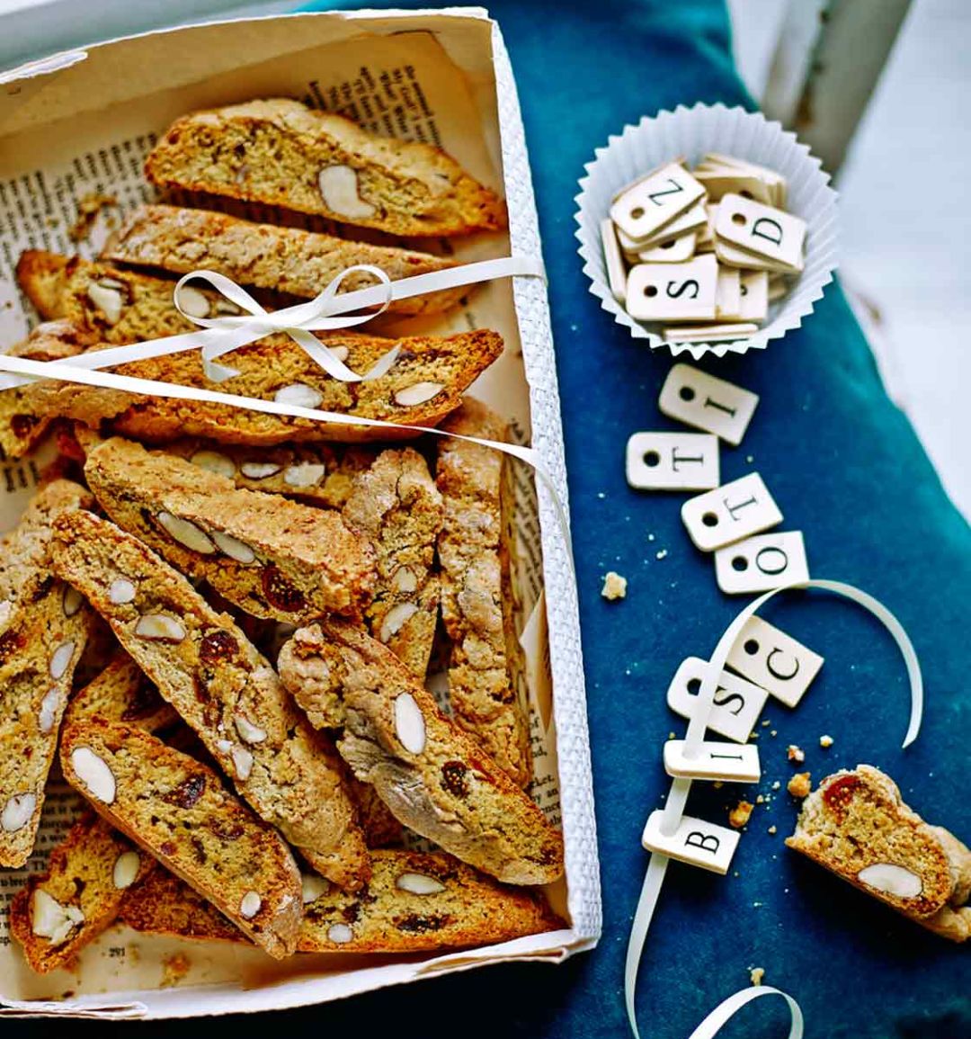 Orange, fig and almond biscotti