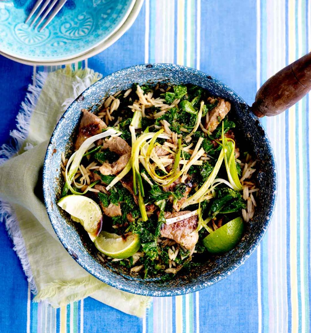 Ginger and lemongrass pork with Thai rice
