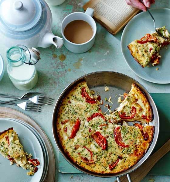 Tomato, mozzarella and chive frittata 