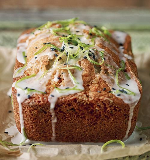 Black sesame and lime cake
