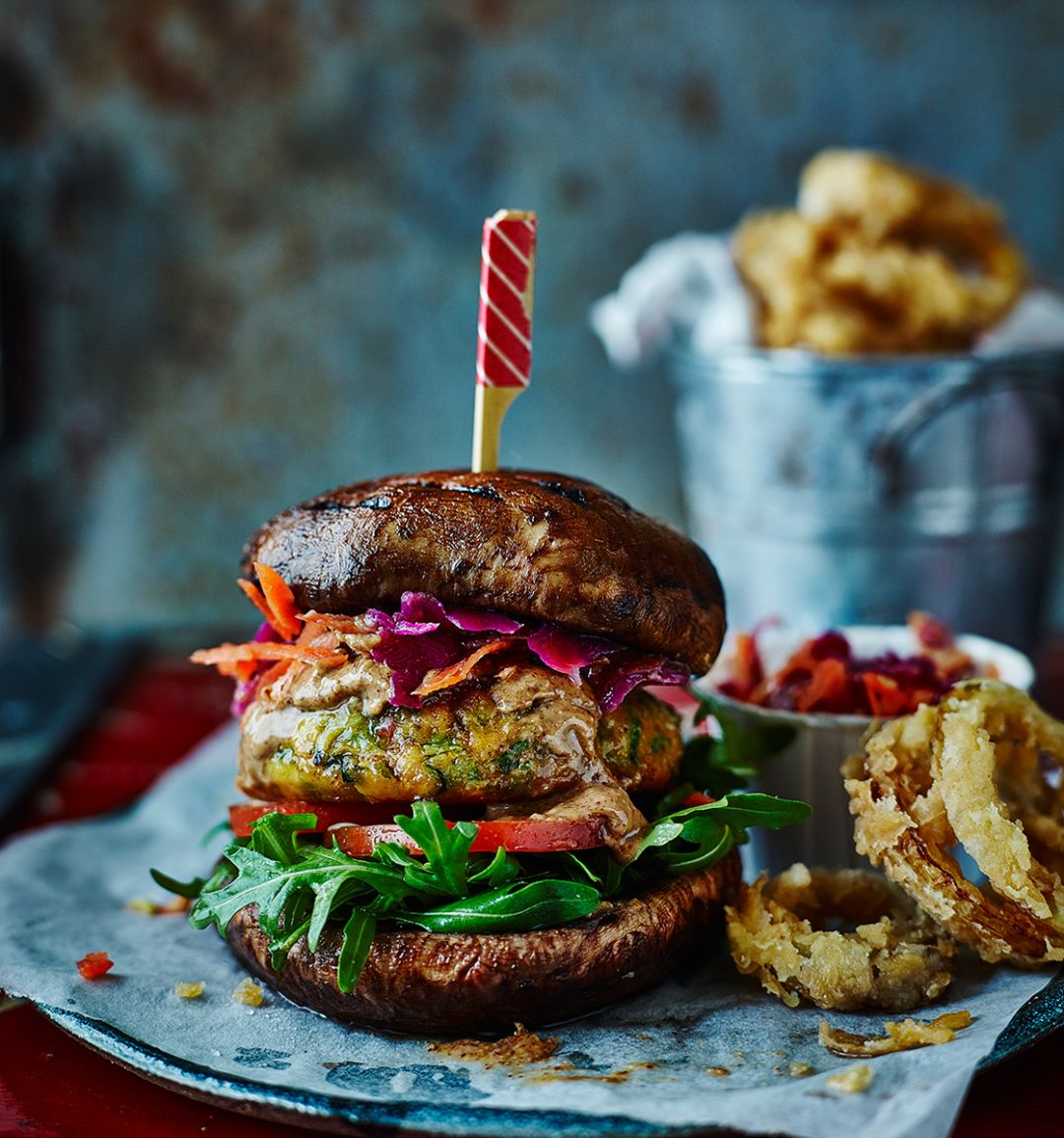 Vegan bunless falafel burger
