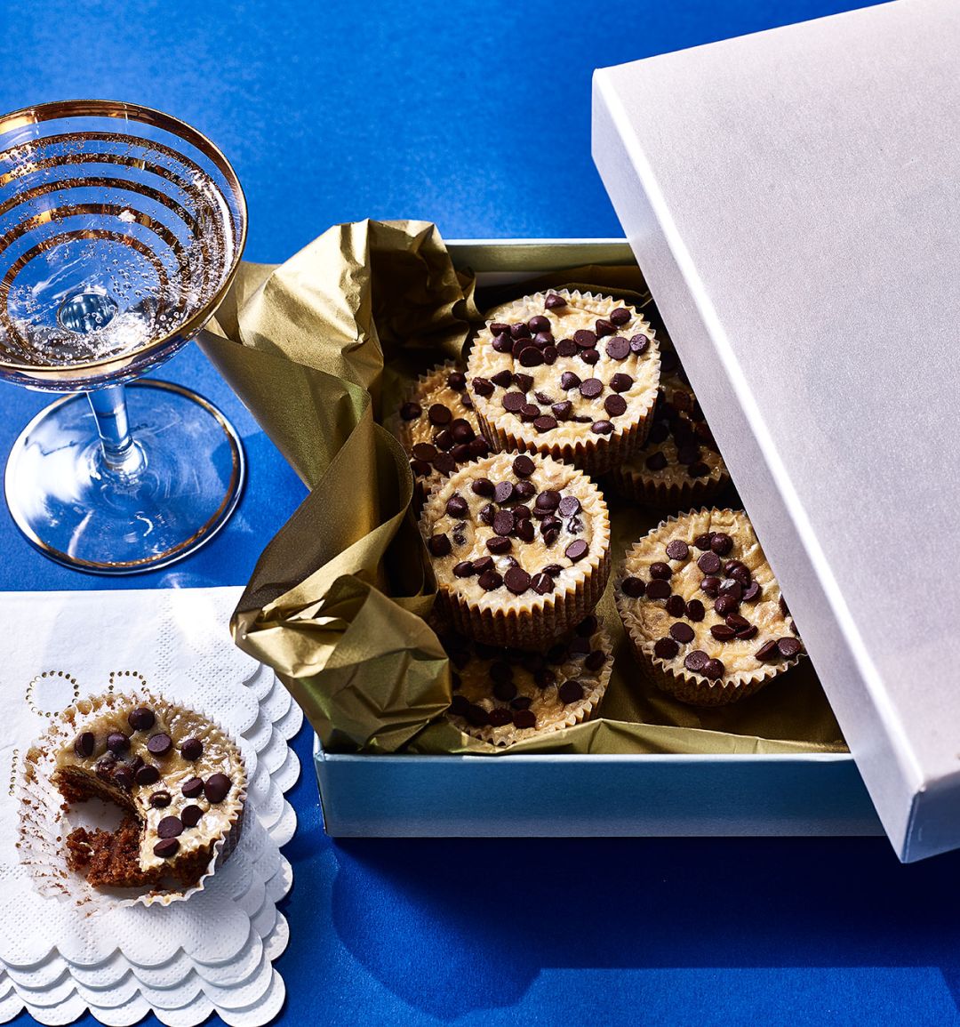 Peanut and chocolate cheesecakes