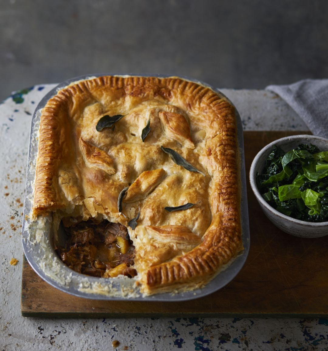 Pork, cider and parsnip pie