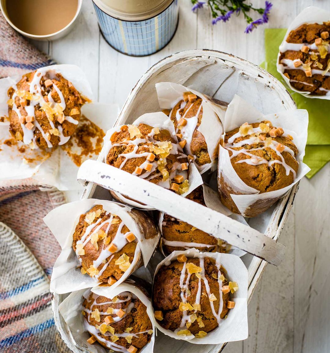 Toffee ginger muffins