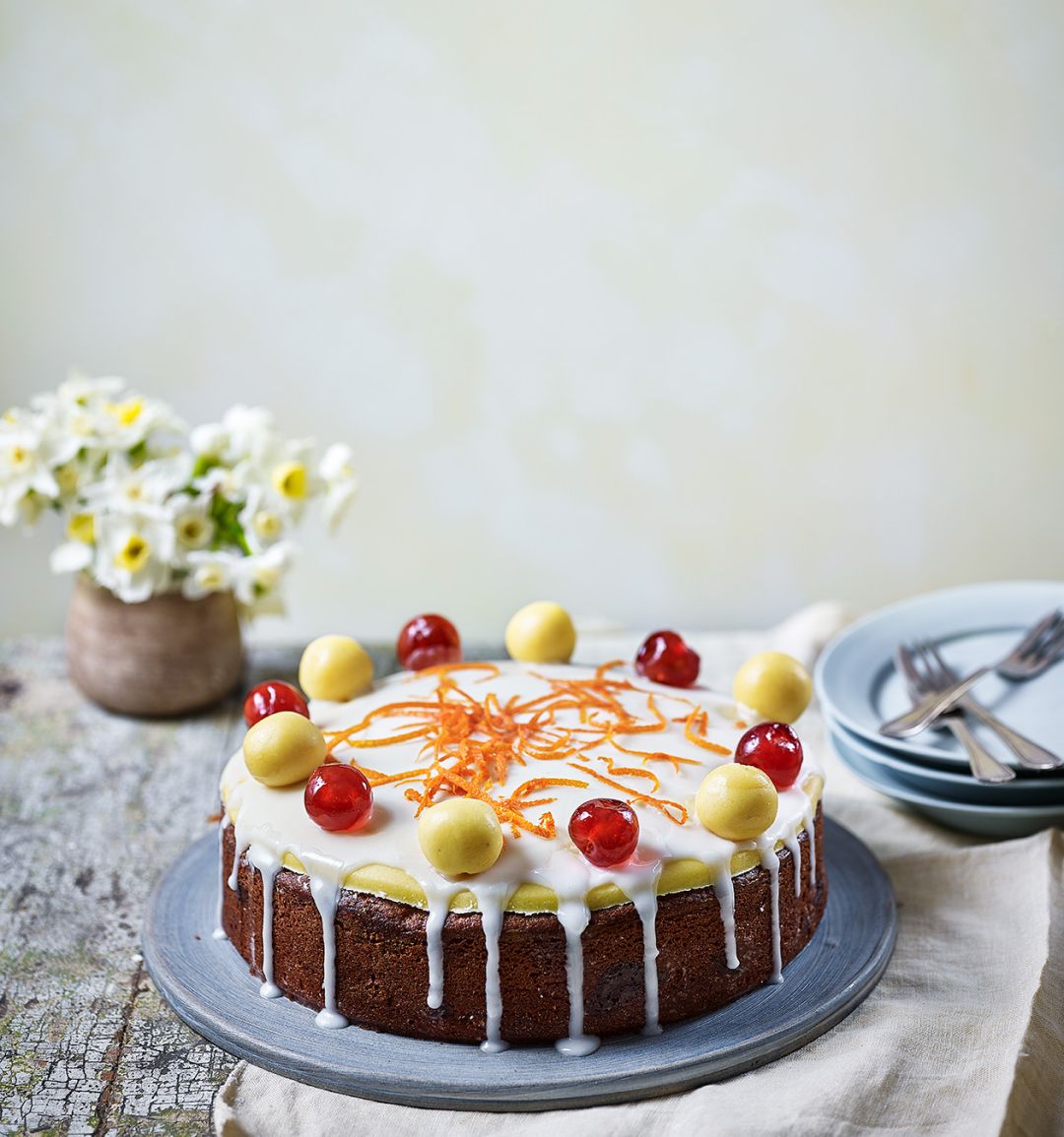 Cherry and almond Easter cake