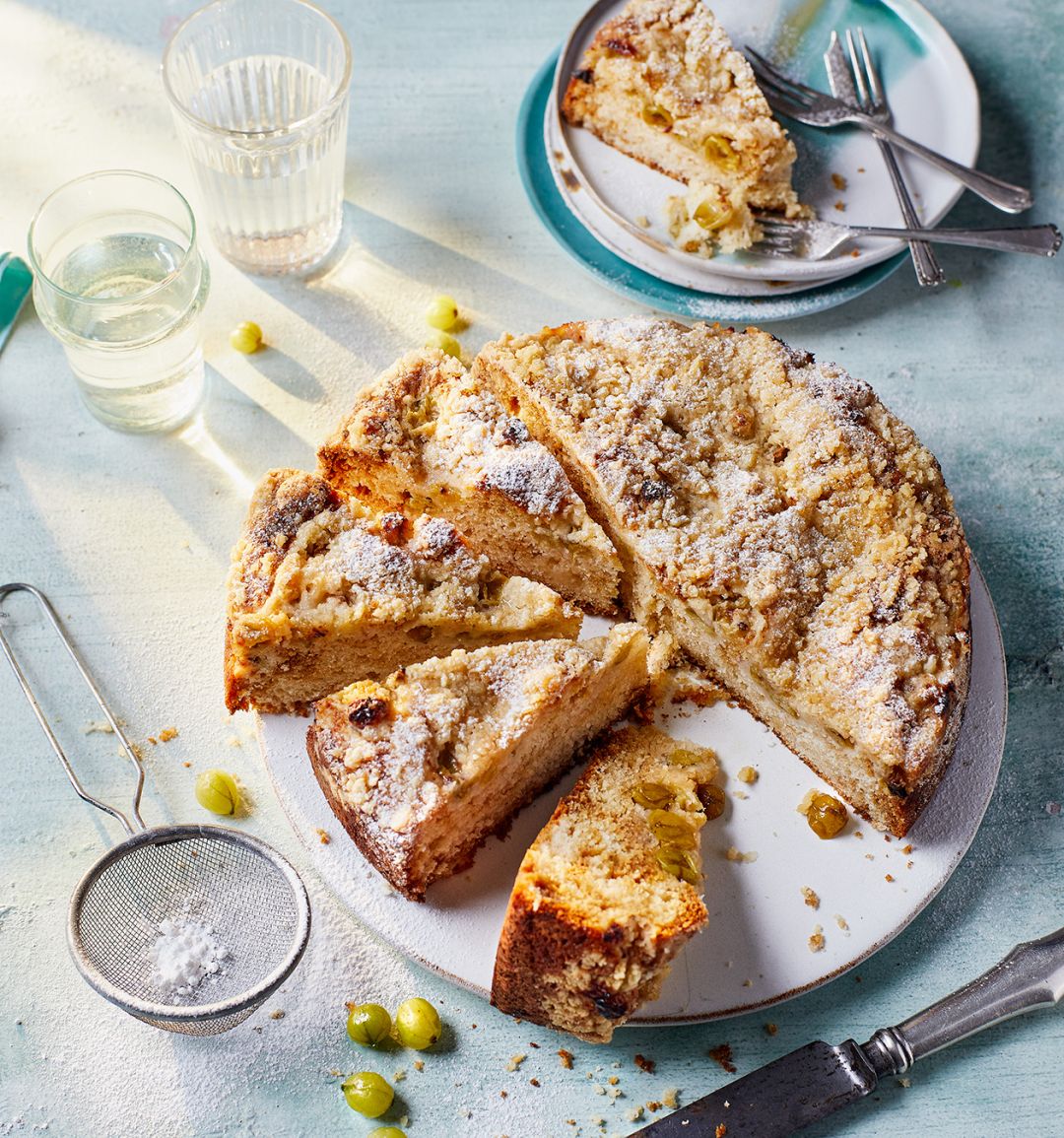 Gooseberry crumble cake