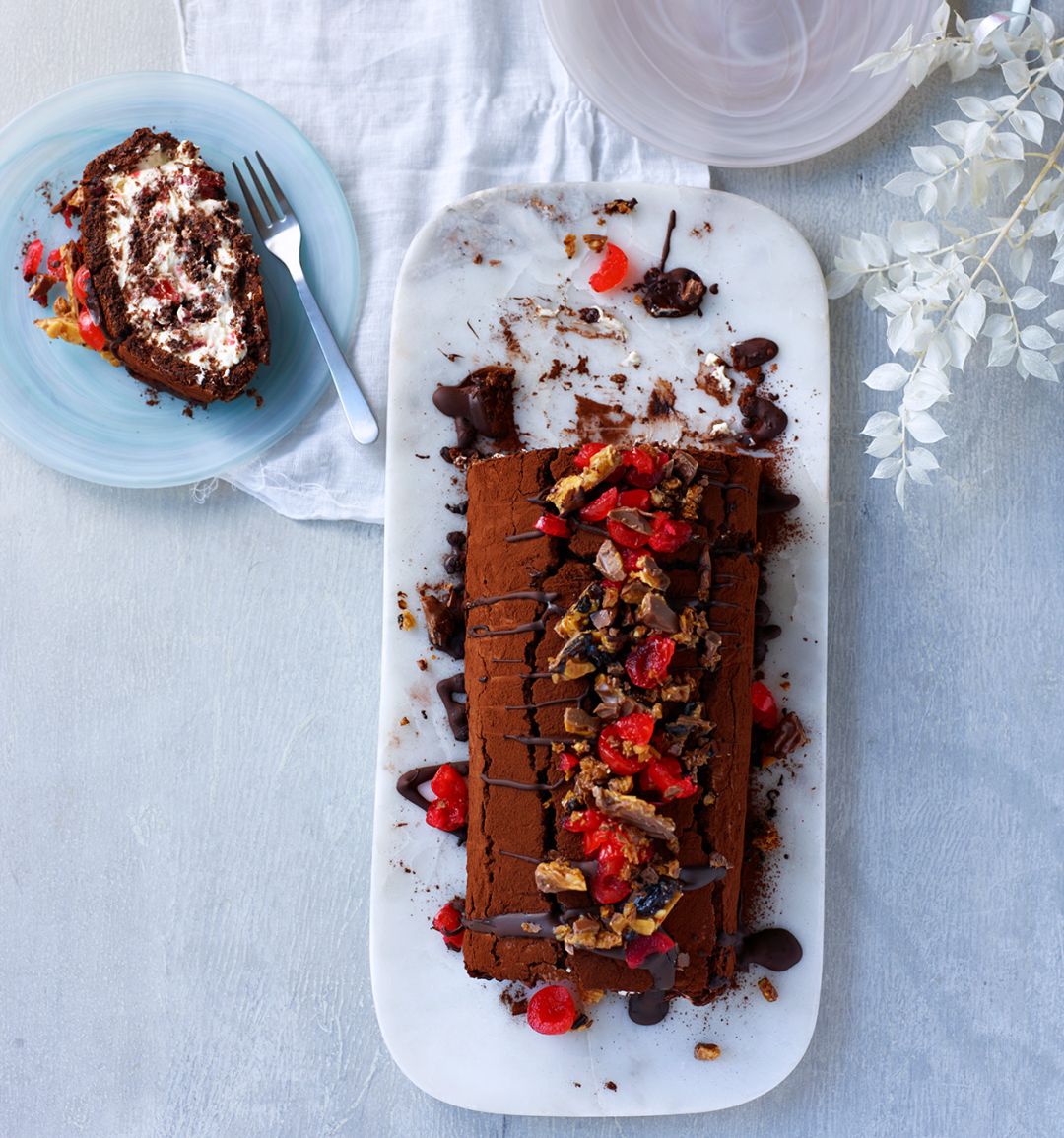 Chocolate Florentine roulade