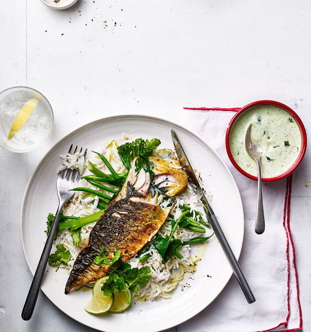 Masala mackerel with coconut rice