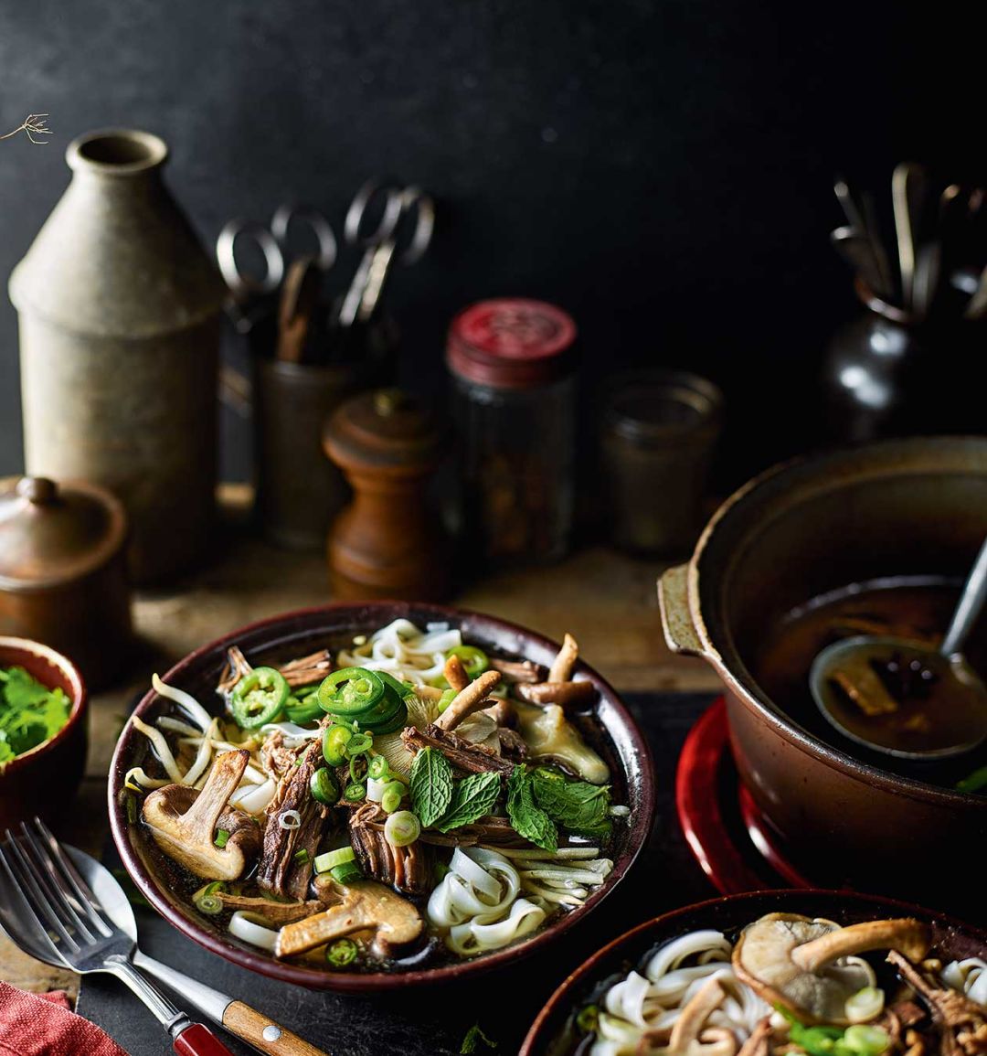 Meaty mushroom pho