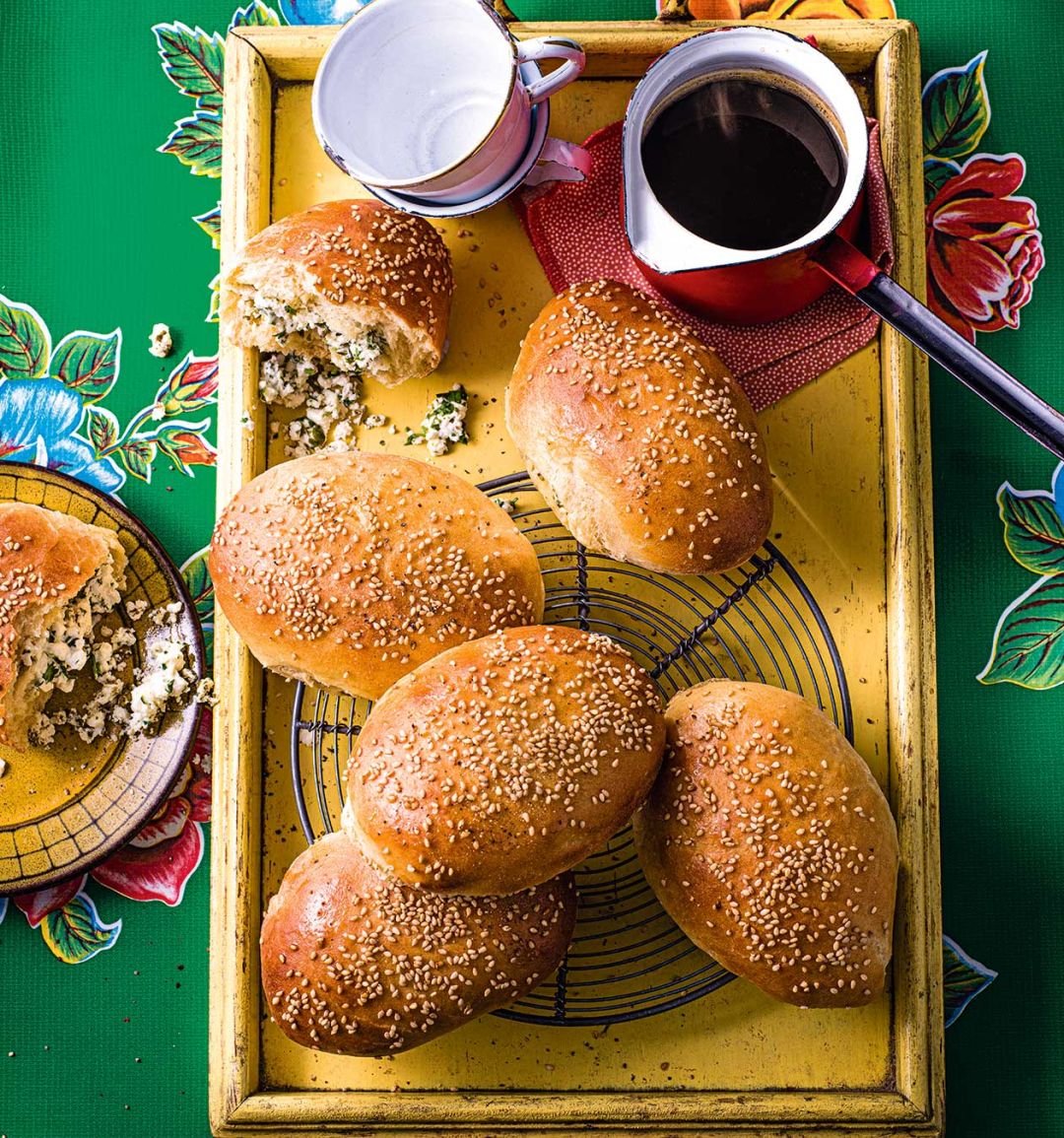 Feta and parsley pogaca