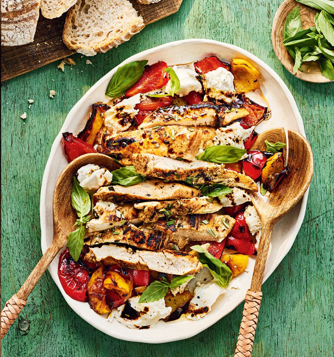 Balsamic chicken with pepper Caprese