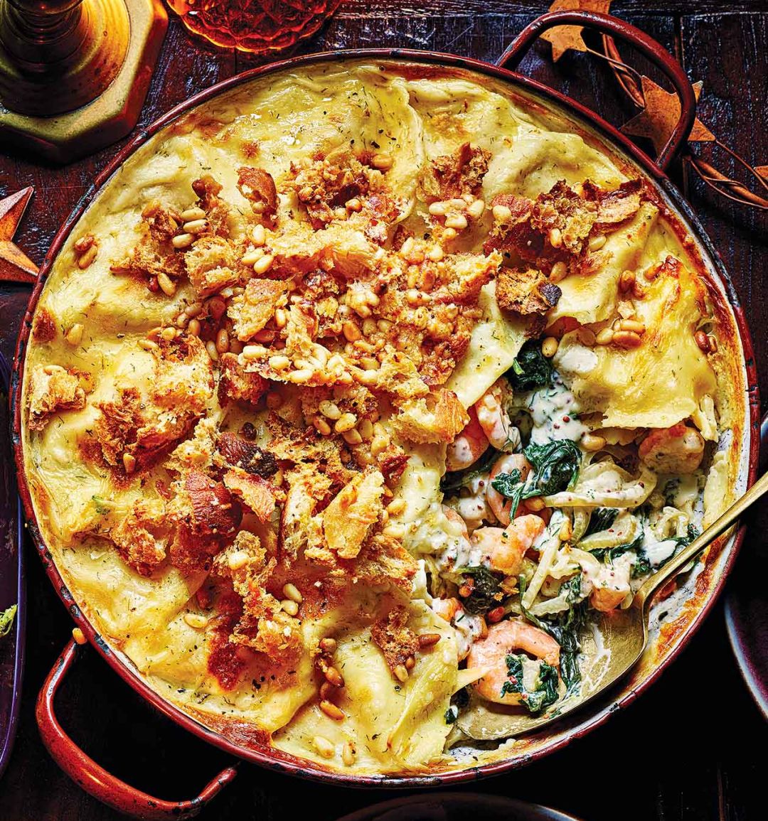 Prawn and prosecco lasagne