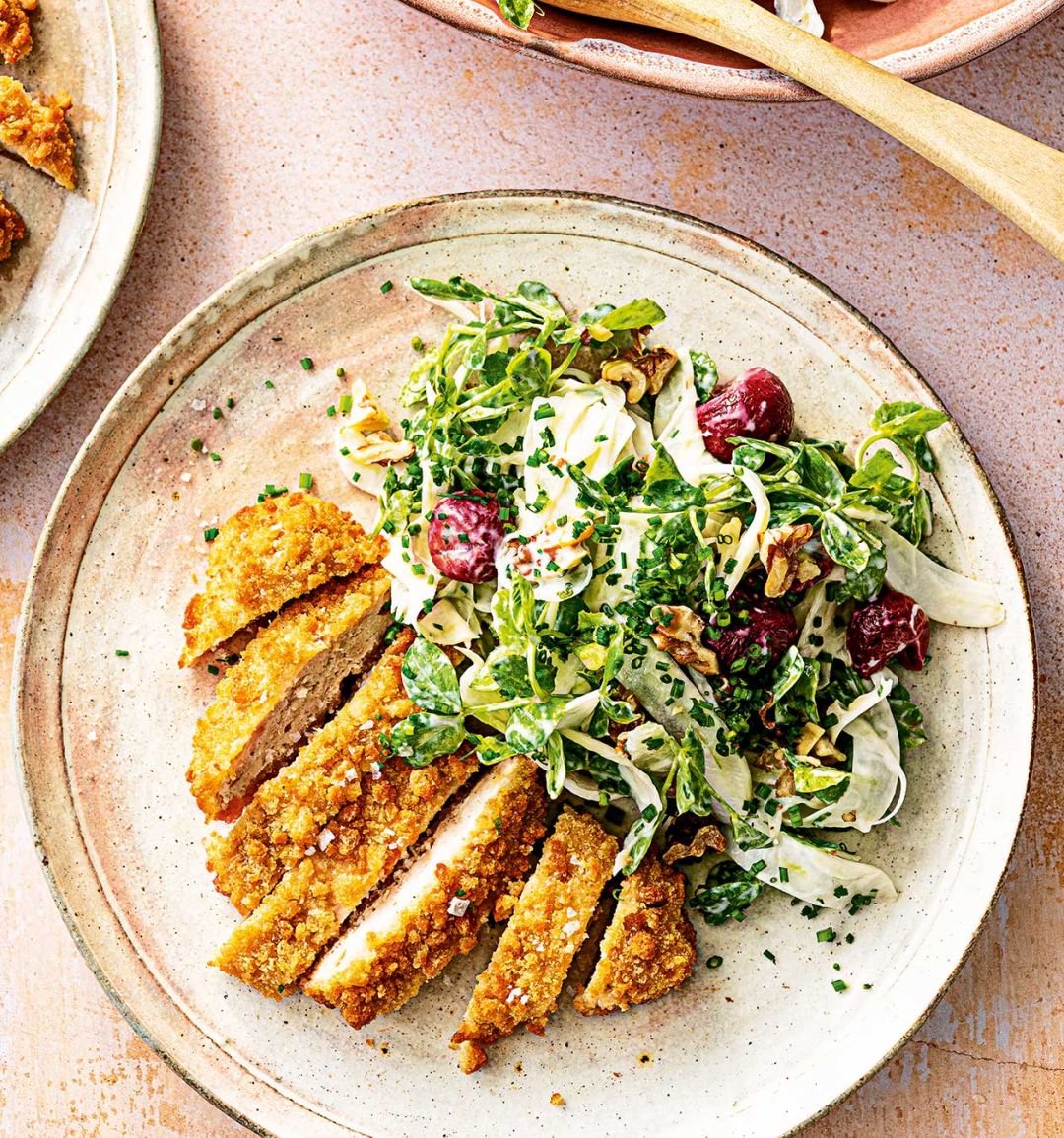 Chicken steaks with fennel and grape salad recipe | Sainsbury`s Magazine