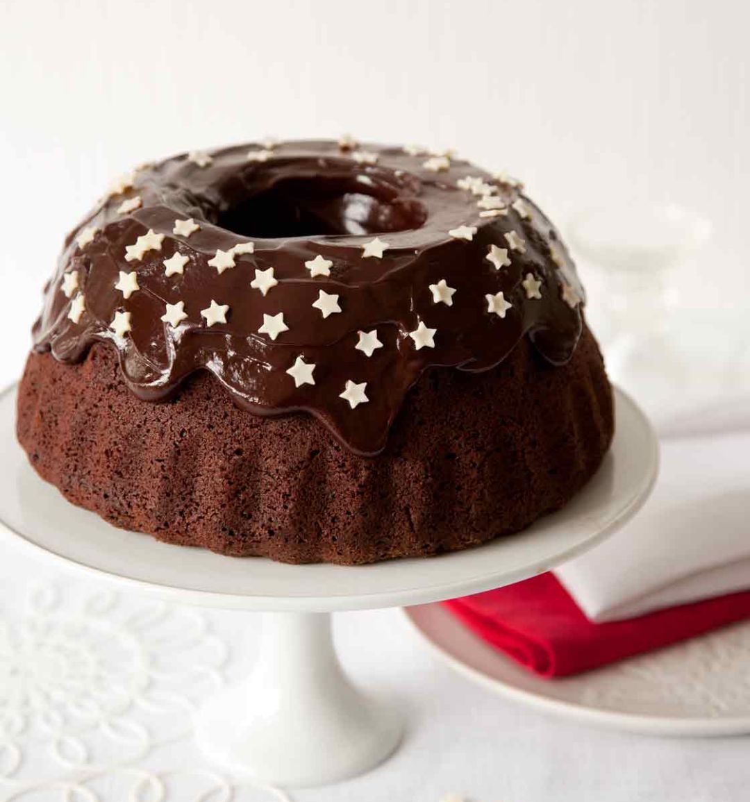 Spiced chocolate cake with chocolate icing  