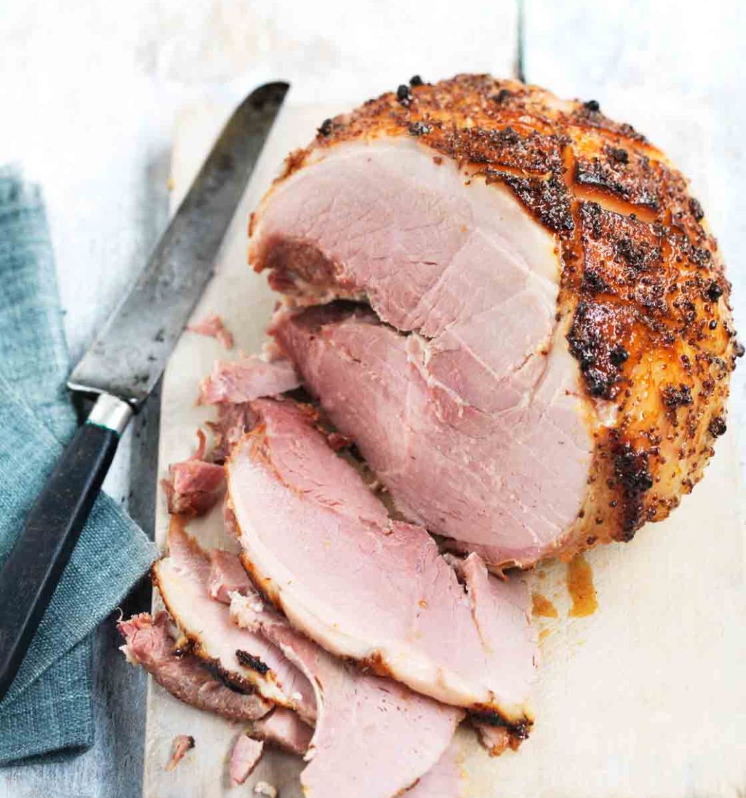 Ginger beer and tangerine glazed ham 