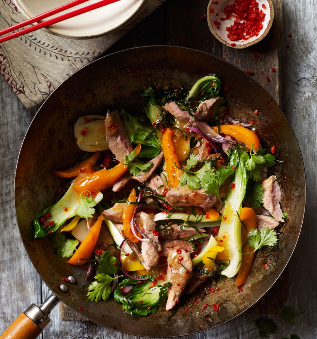 Thai-style duck stir-fry with lime