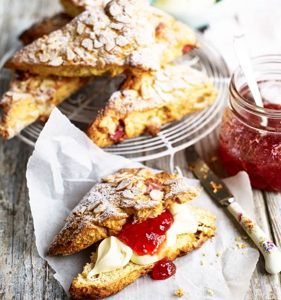 Strawberry Bakewell scones