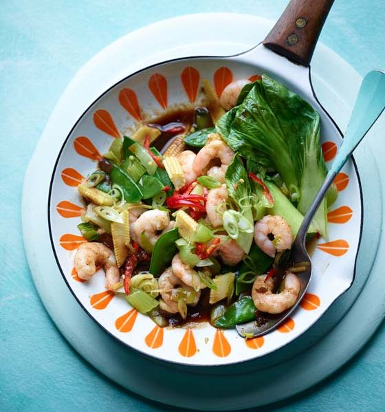 Prawn and pak choi stir-fry