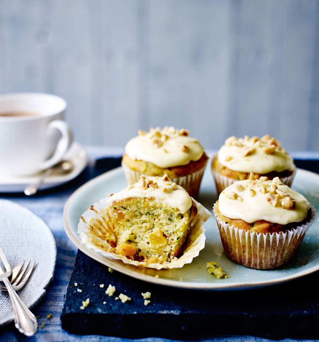 Courgette, orange and hazelnut muffins