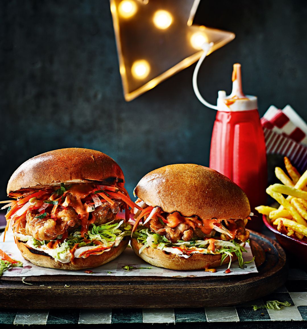 Chick 'n' Sours K-pop chicken burger 