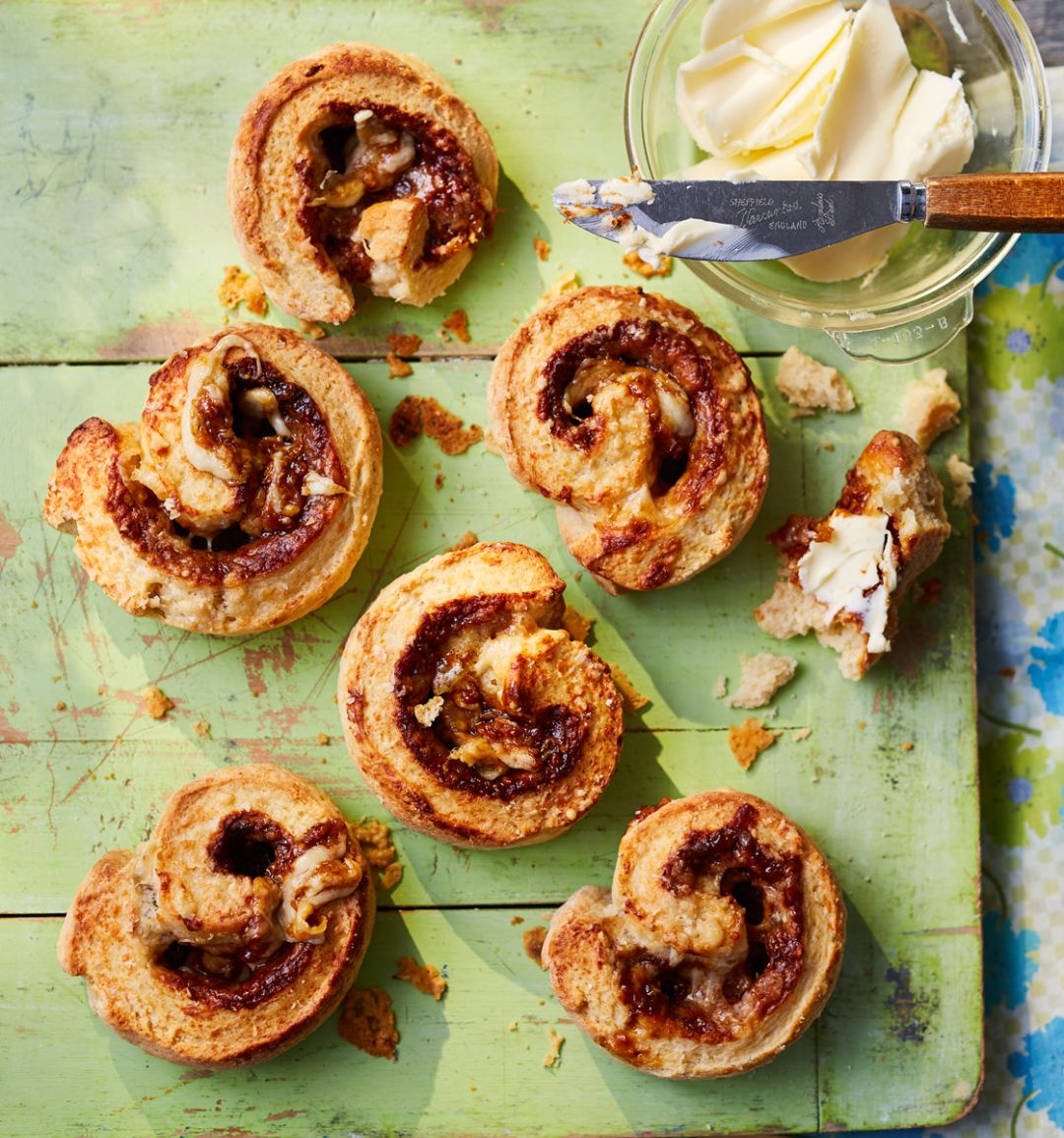 Cheese and Marmite swirls 