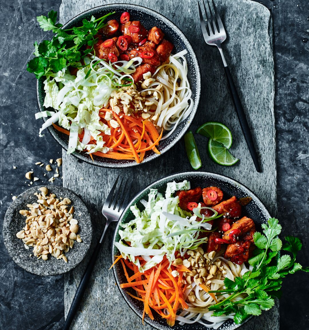 Vietnamese caramel pork noodle salad 