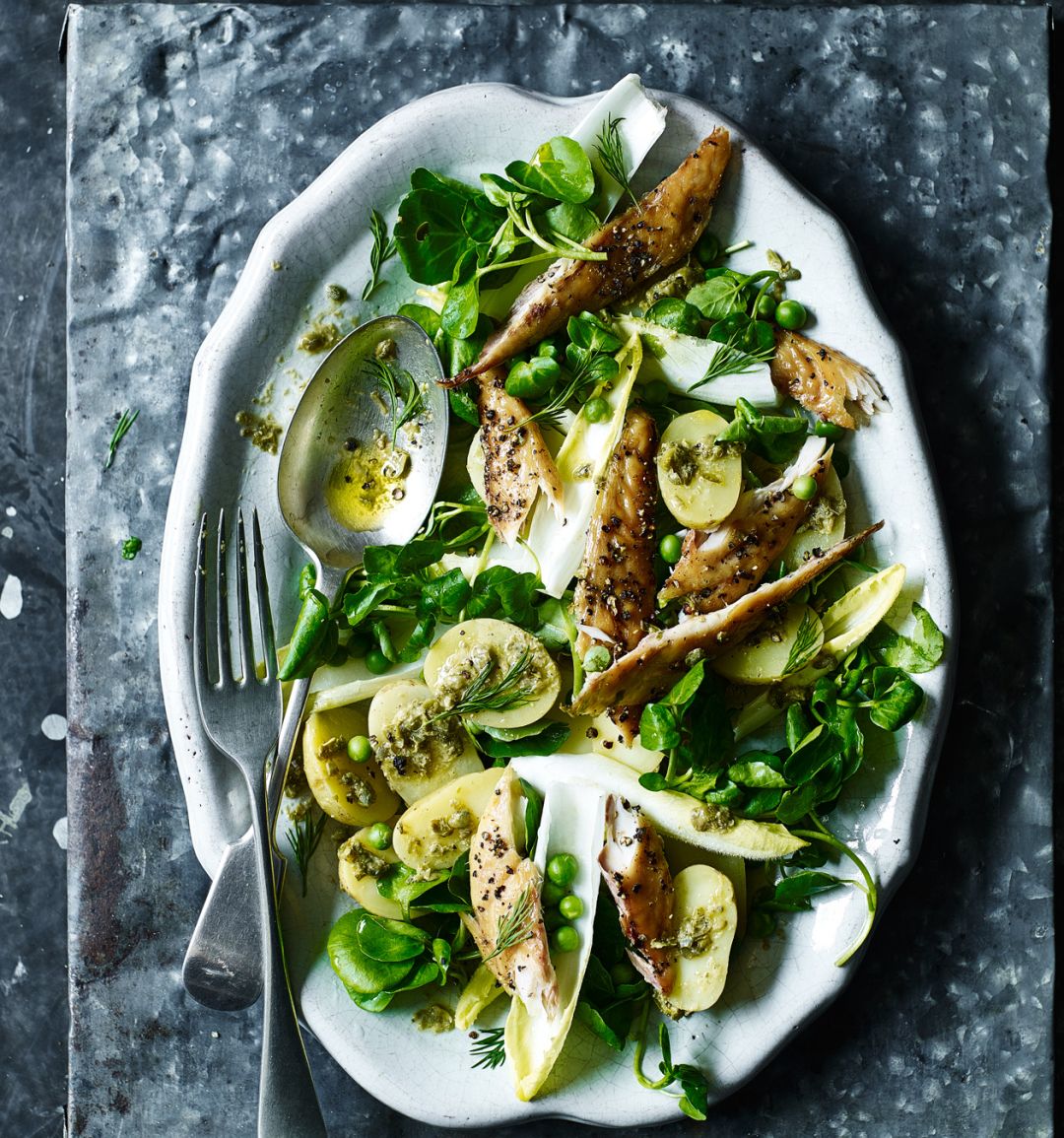 Scandi potato and mackerel salad