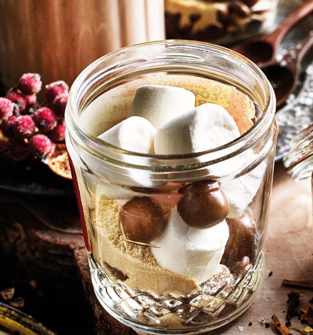 Malted hot chocolate jars