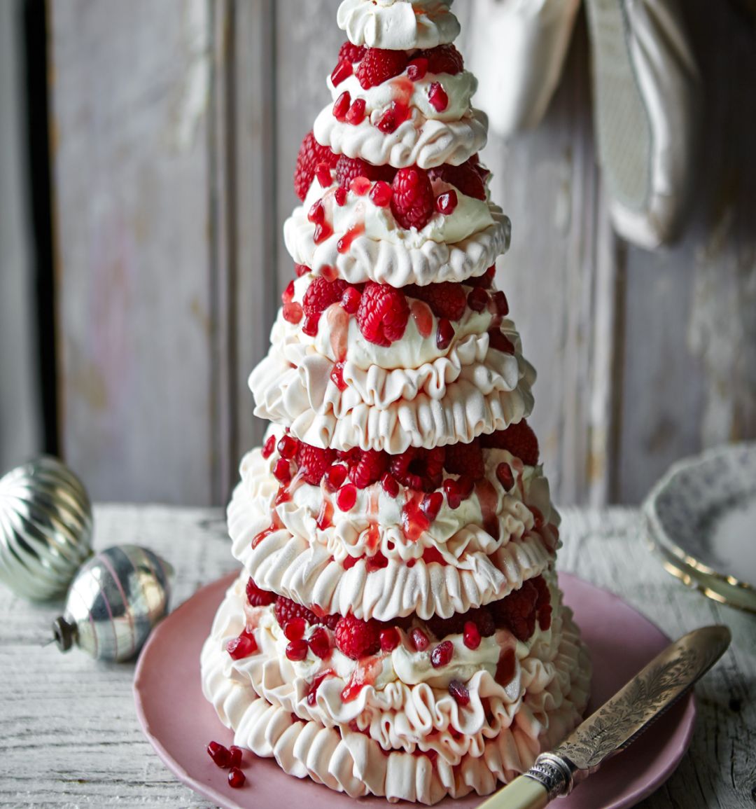 Jewelled pavlova tower
