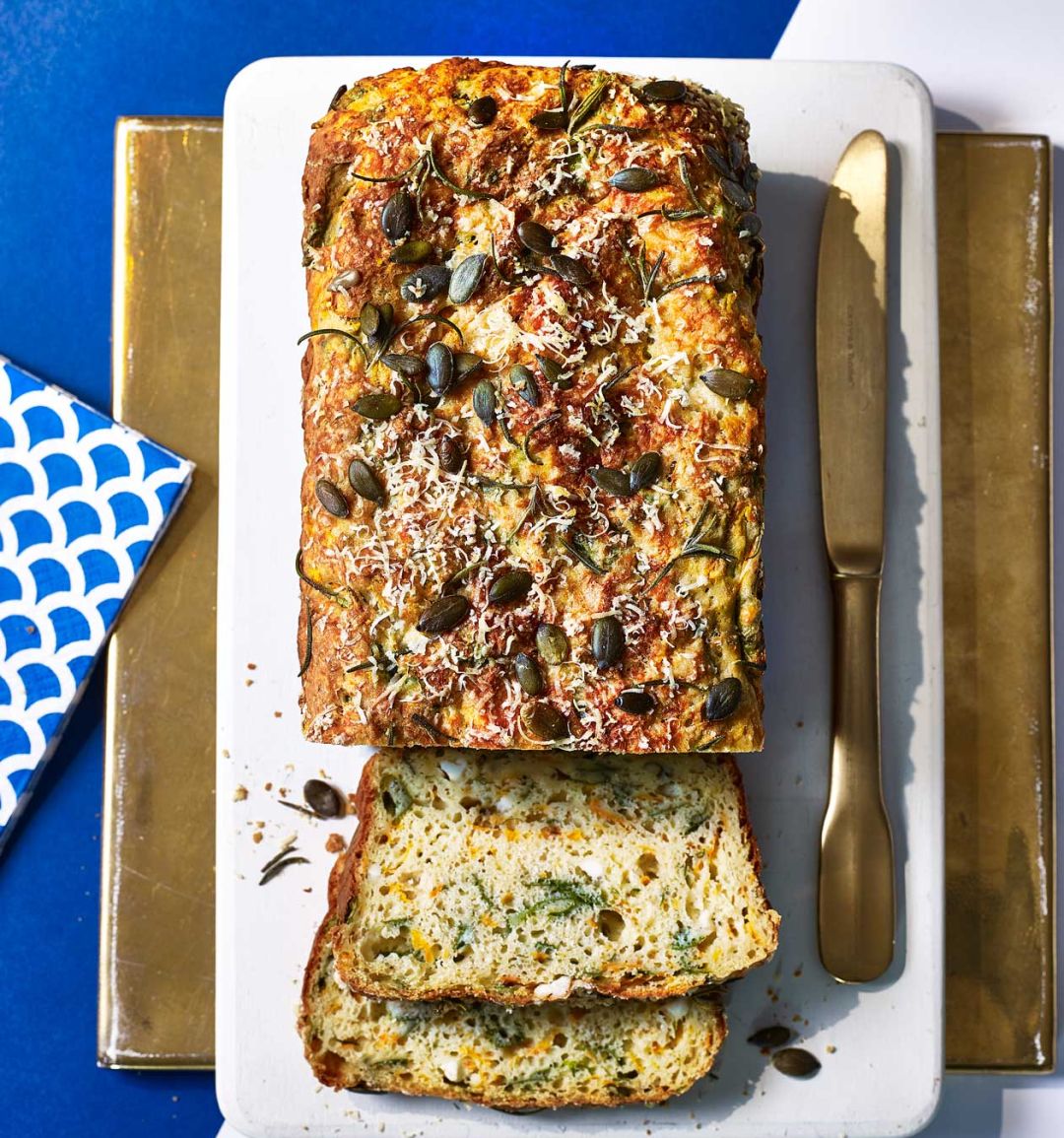 Spinach, feta and squash loaf