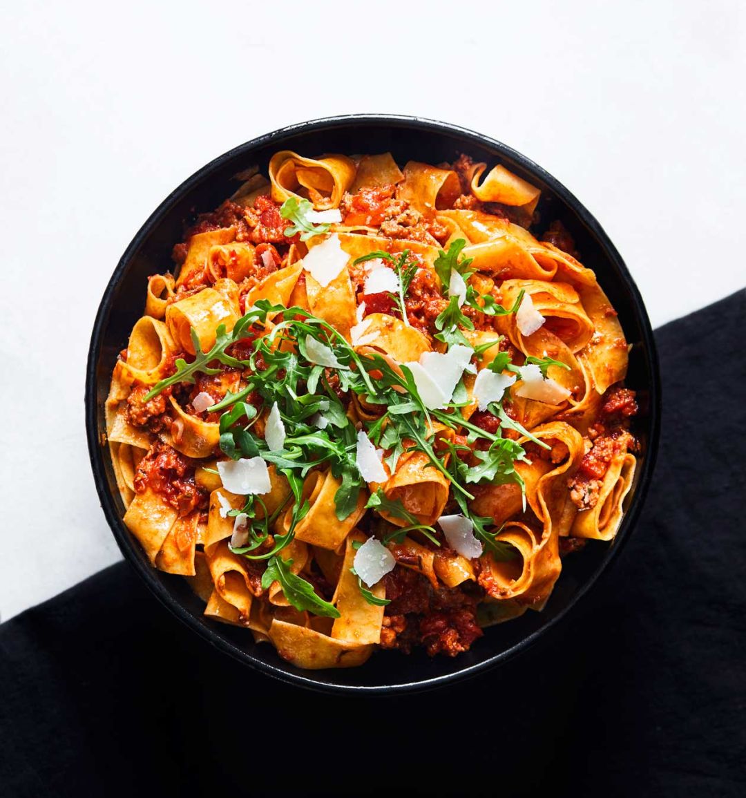 Pappardelle with rosemary and sausage ragu