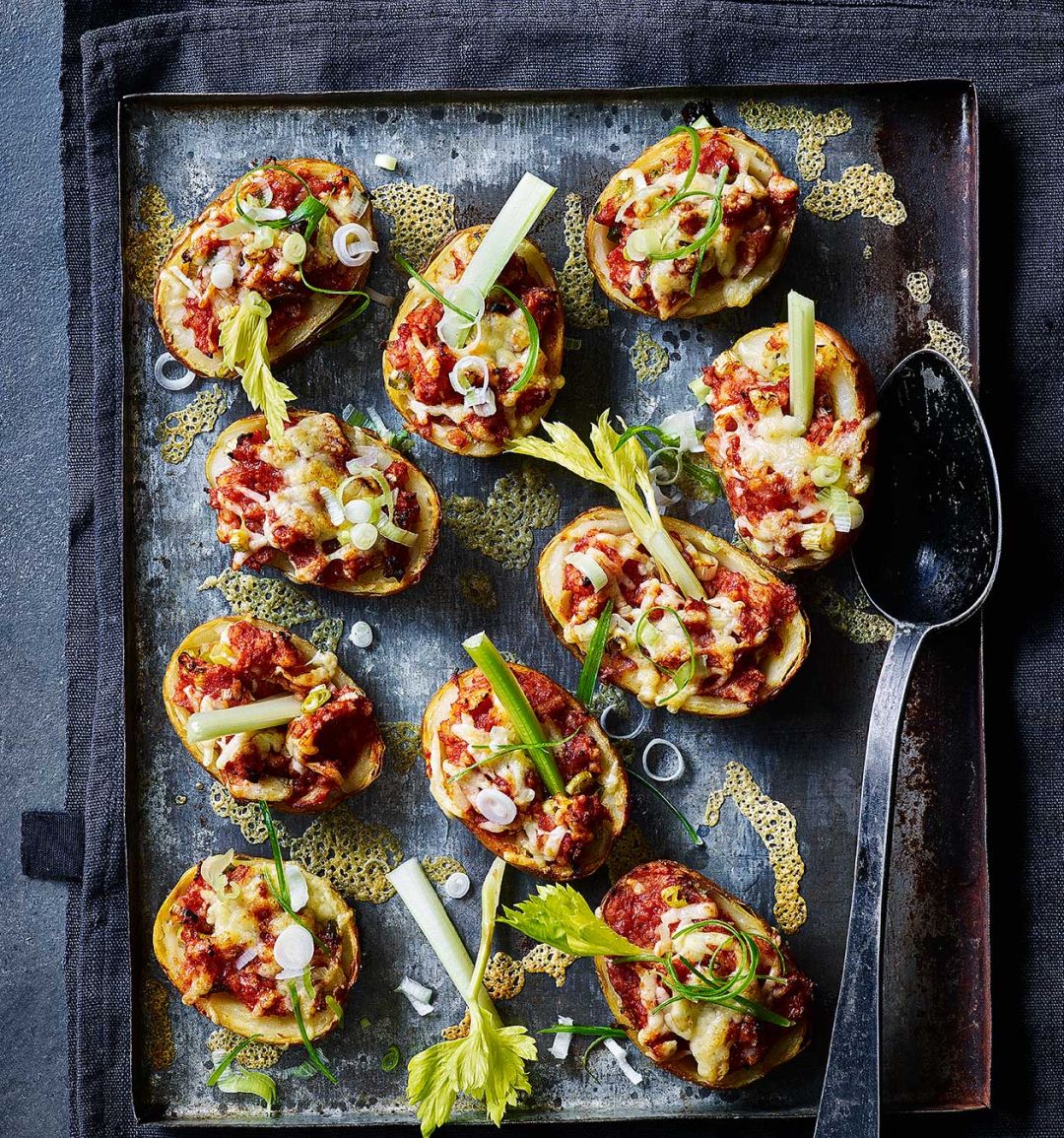 Bloody Mary stuffed potato skins