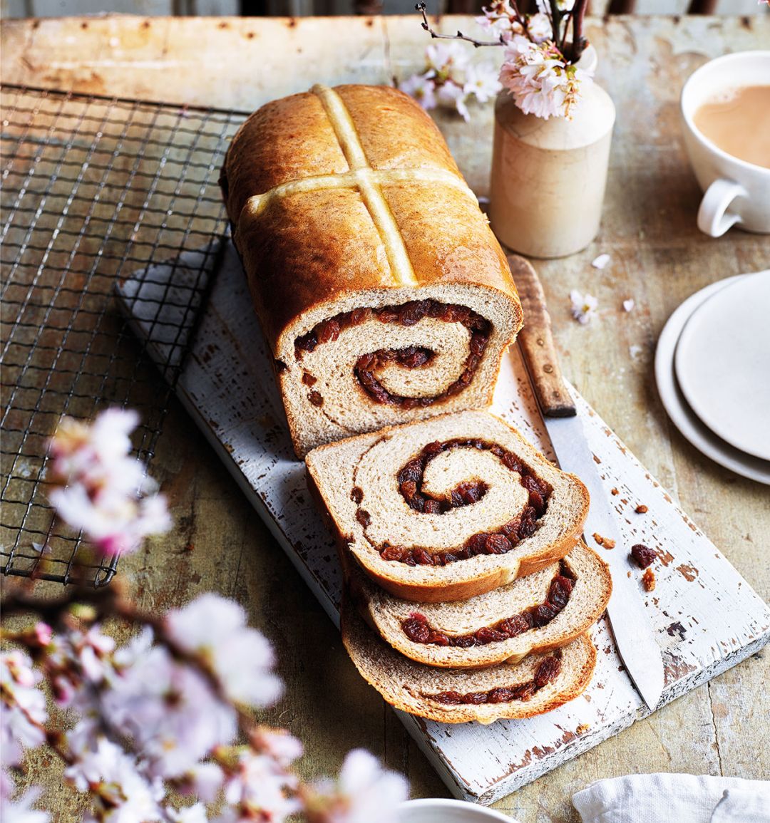 Hot cross bun cinnamon swirl loaf