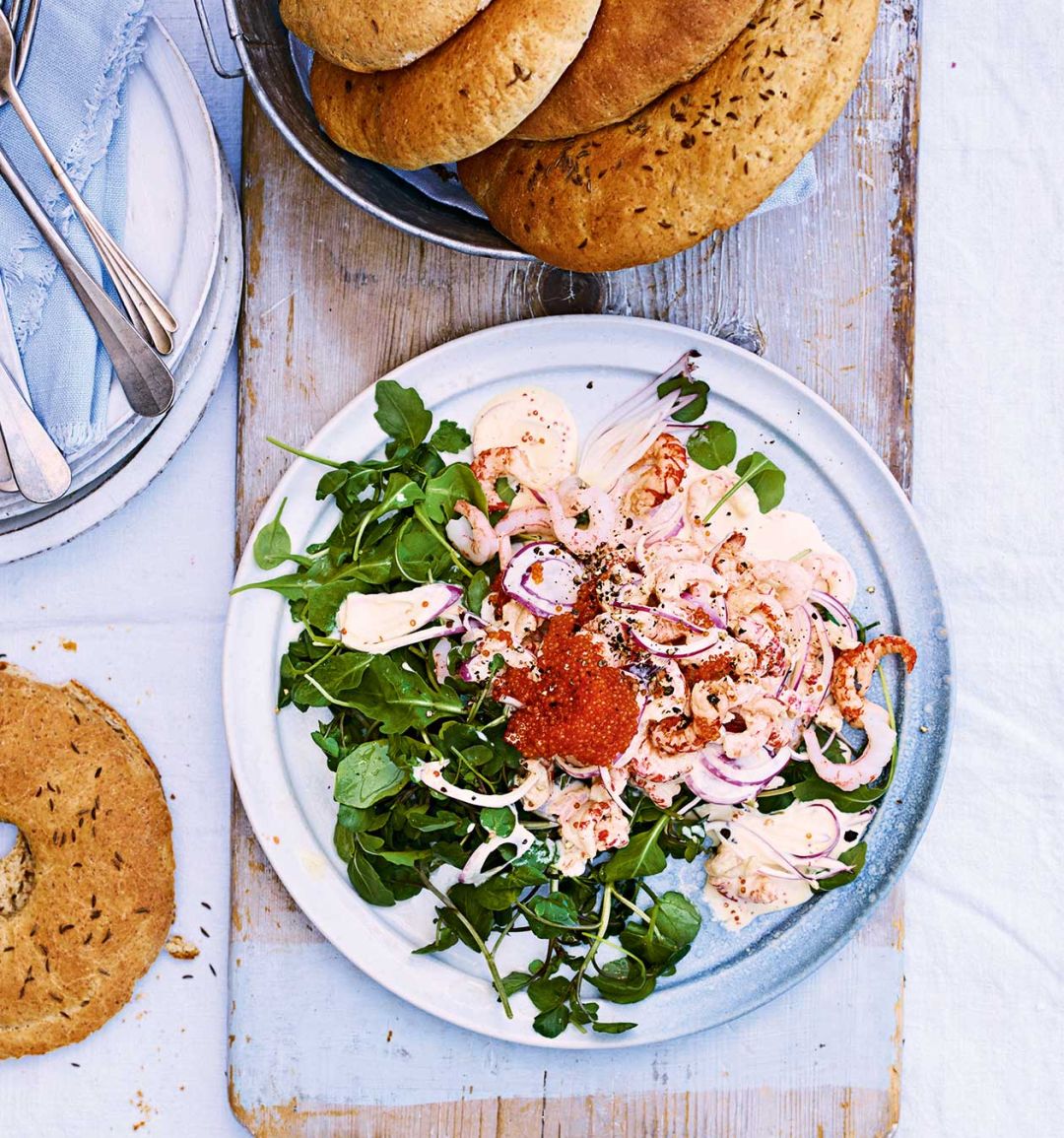 Skagenröra prawn and crayfish salad 