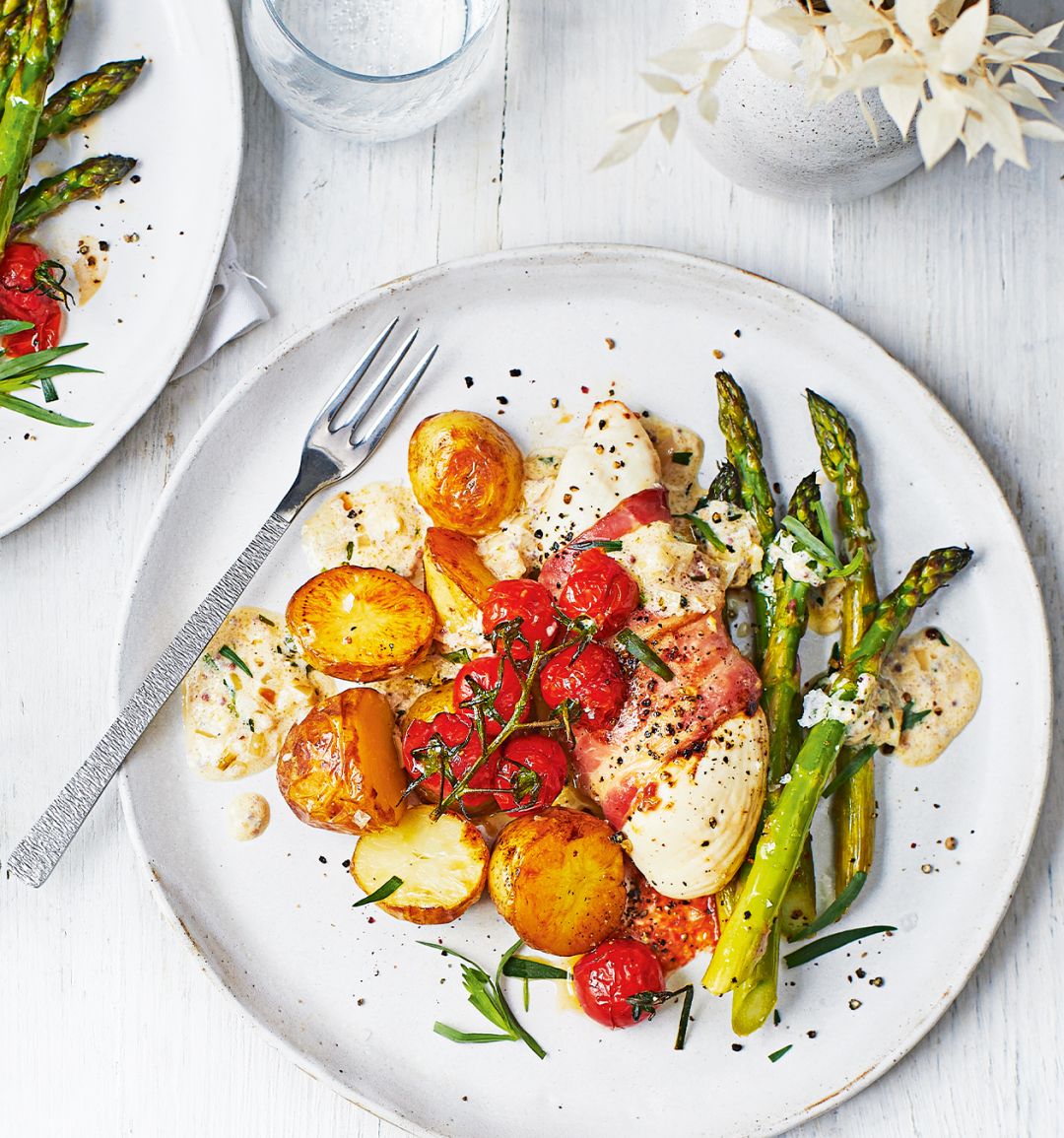 Quick roast chicken with tarragon sauce