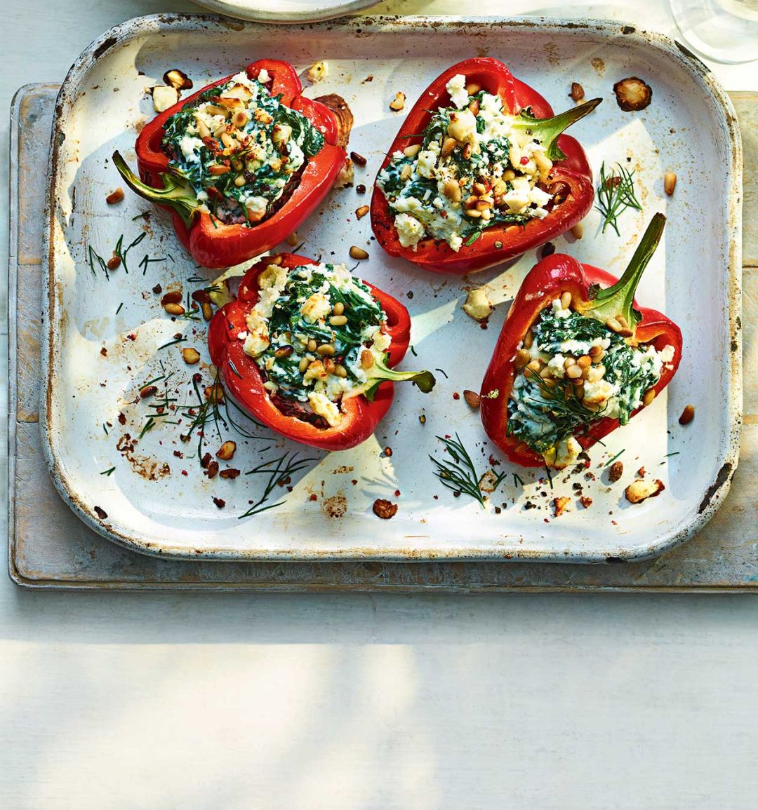 Spanakopita-stuffed peppers