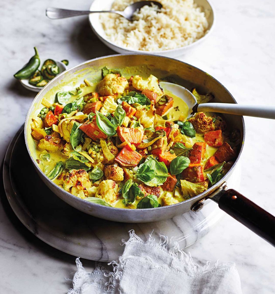 Coconut cauli and sweet potato curry