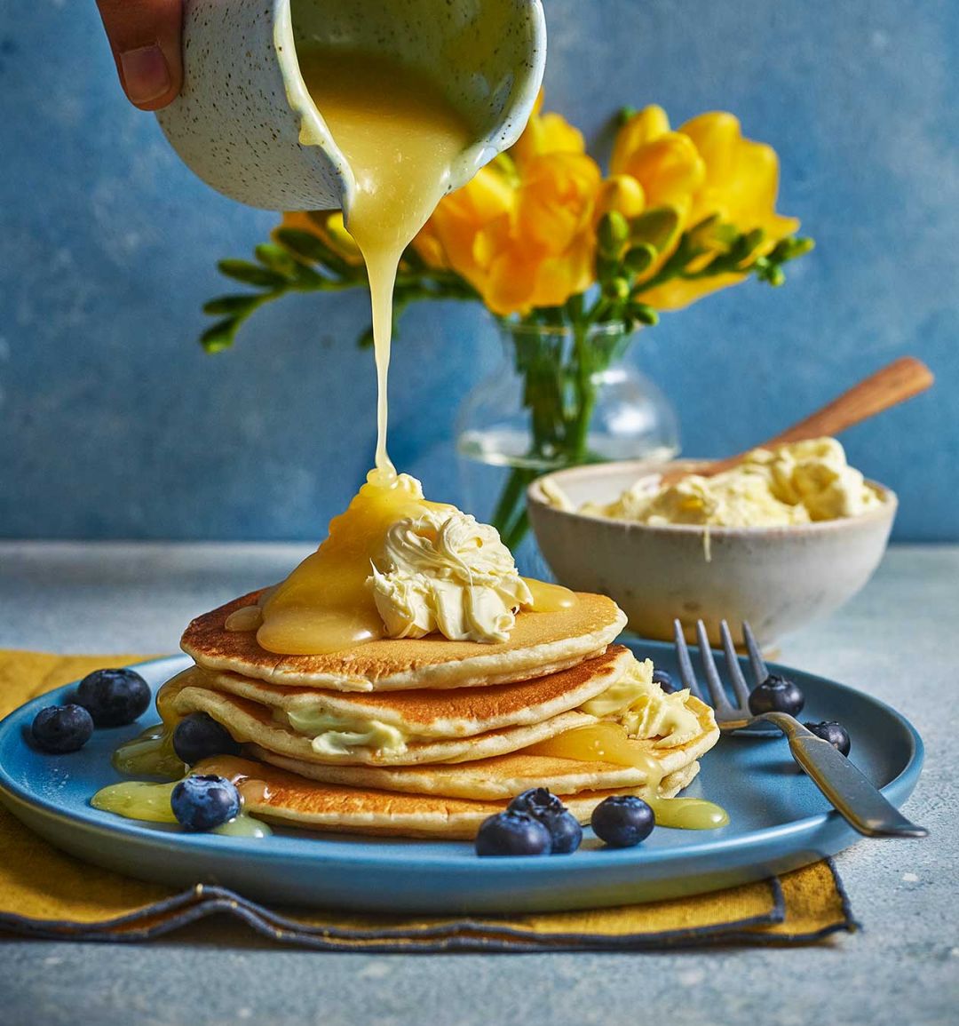 Sponsored: Clotted cream pancakes with lemon curd