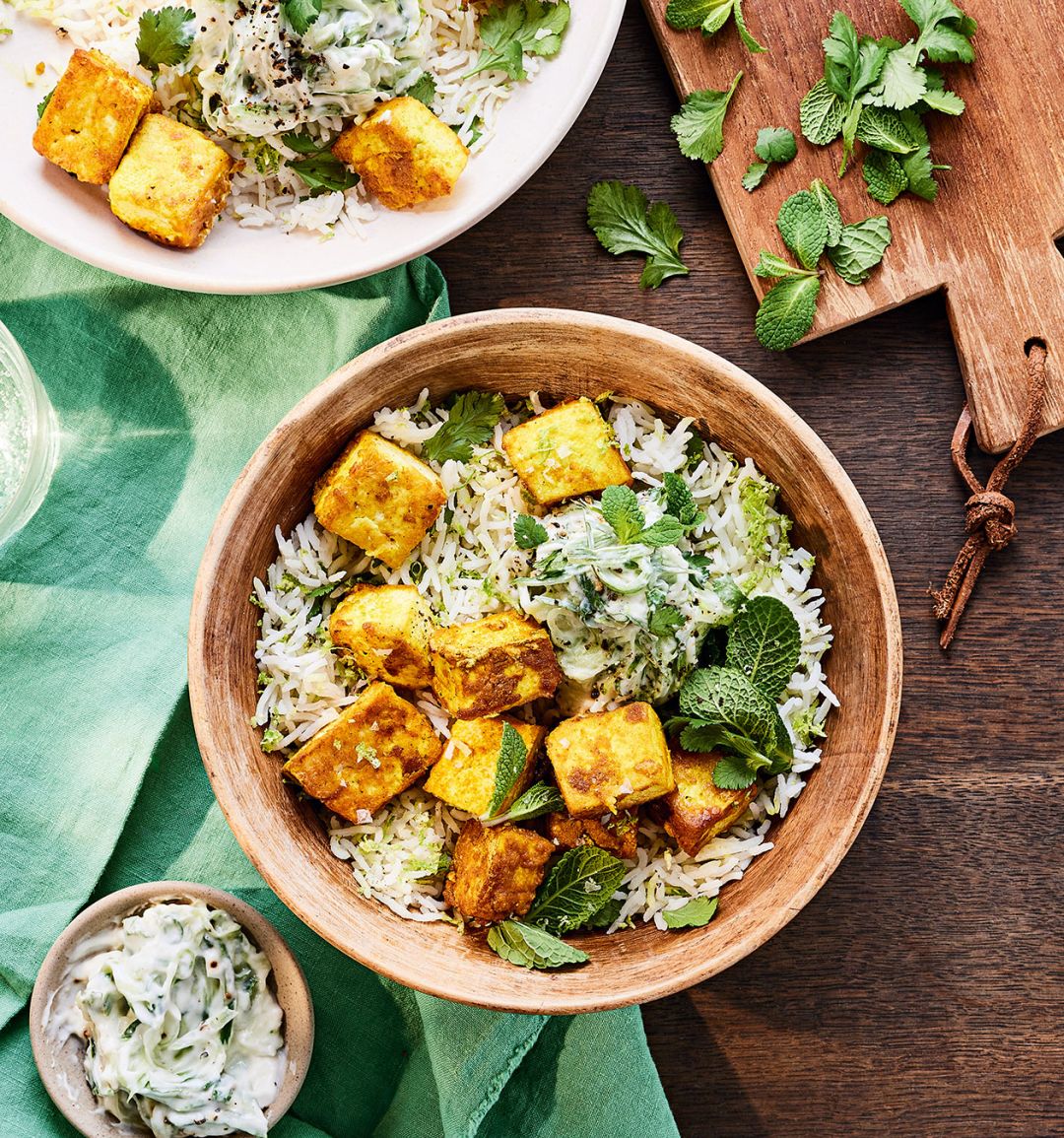 Turmeric tofu with zingy lime rice