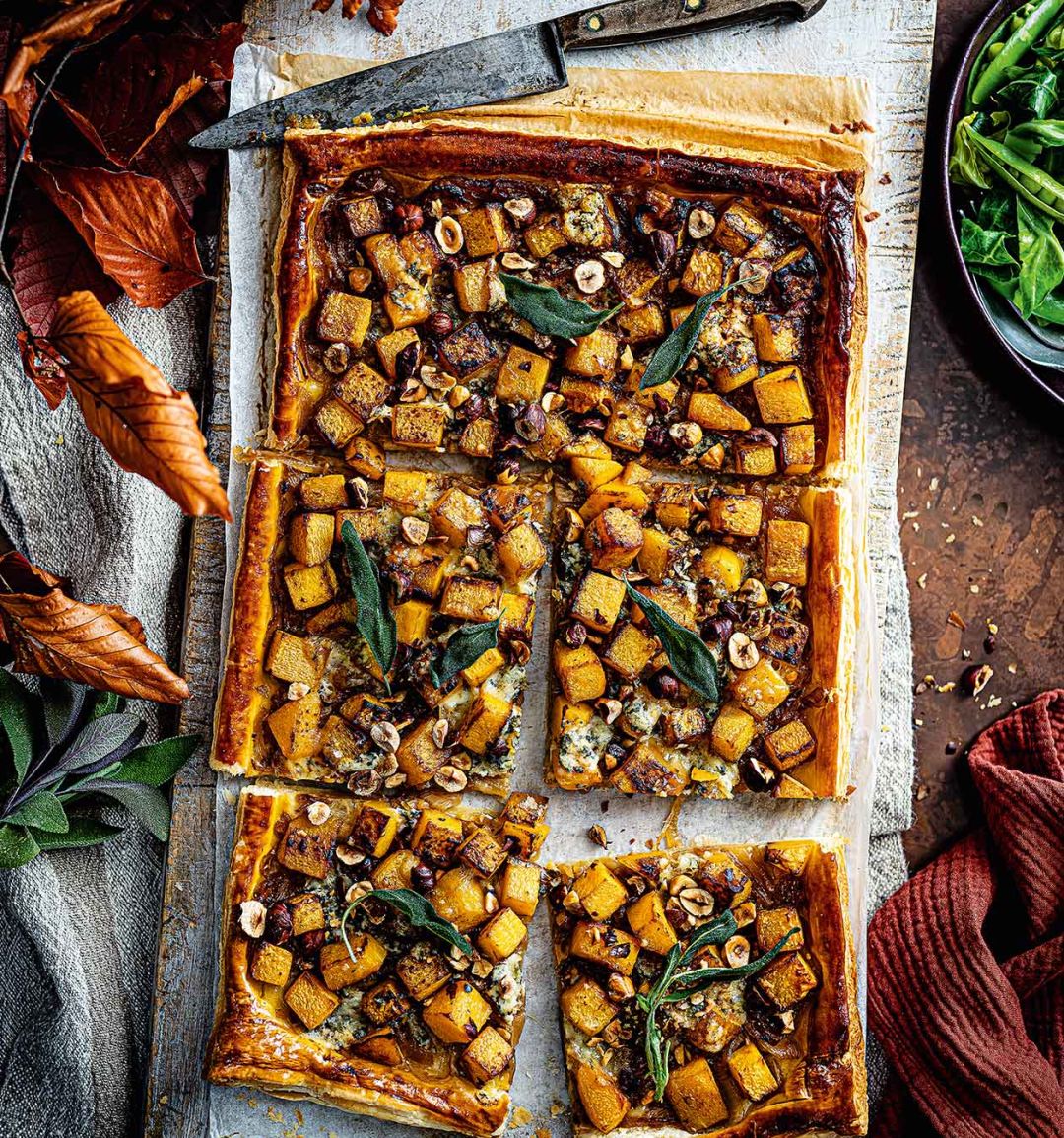 Squash and stilton tart